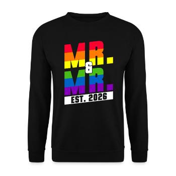 Mariage Gay Pride 2026 Mariage gay - Sweat-shirt Unisexe - noir - Devant - Alina (178cm) & Michal (187cm)