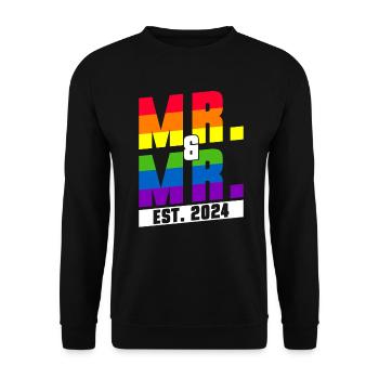 Mariage Gay Pride 2024 Mariage gay - Sweat-shirt Unisexe - noir - Devant - Alina (178cm) & Michal (187cm)