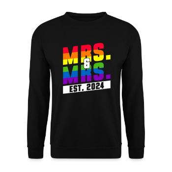 Gay Pride Lesbische Hochzeit 2027 Homo-Ehe - Unisex Pullover - Schwarz - Vorne - Alina (178cm) & Michal (187cm)