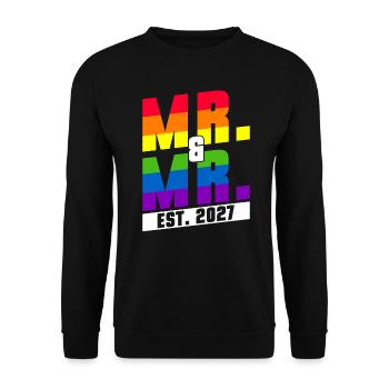 Mariage Gay Pride 2027 Mariage gay - Sweat-shirt Unisexe - noir - Devant - Alina (178cm) & Michal (187cm)