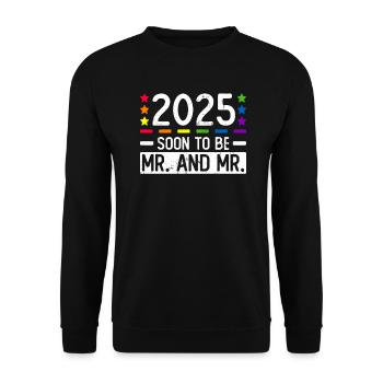 Gay Pride Hochzeit 2025 Homo-Ehe - Unisex Pullover - Schwarz - Vorne - Alina (178cm) & Michal (187cm)
