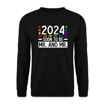 Mariage Gay Pride 2024 Mariage gay - Sweat-shirt Unisexe - noir - Devant - Alina (178cm) & Michal (187cm)