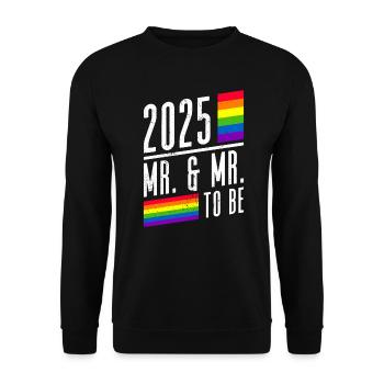 Gay Pride Hochzeit 2025 Homo-Ehe - Unisex Pullover - Schwarz - Vorne - Alina (178cm) & Michal (187cm)