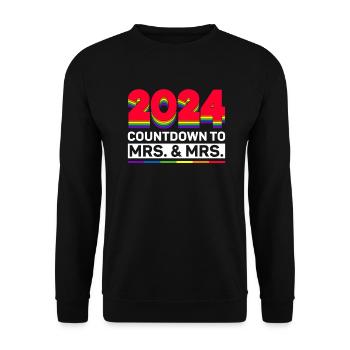 Mariage lesbien de la Gay Pride 2024 Mariage gay - Sweat-shirt Unisexe - noir - Devant - Alina (178cm) & Michal (187cm)