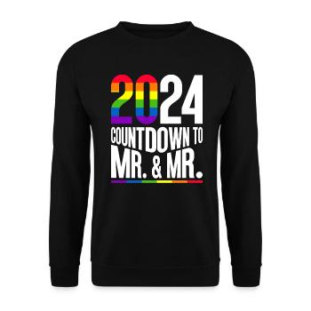 Mariage Gay Pride 2024 Mariage gay - Sweat-shirt Unisexe - noir - Devant - Alina (178cm) & Michal (187cm)