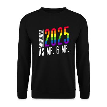 Mariage Gay Pride 2025 Mariage gay - Sweat-shirt Unisexe - noir - Devant - Alina (178cm) & Michal (187cm)