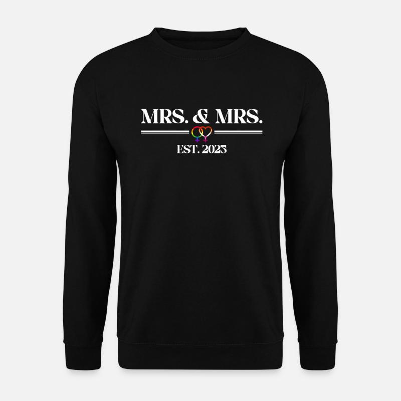 Gay Pride Lesbische Hochzeit 2025 Homo-Ehe - Unisex Pullover - Schwarz
