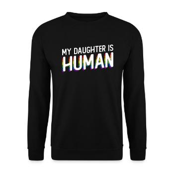 Gay Pride Proud Parents Gay Son - Unisex Sweatshirt - black - Front - Alina (178cm) & Michal (187cm)