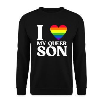 Gay Pride Fiers Parents Fils Gay - Sweat-shirt Unisexe - noir - Devant - Alina (178cm) & Michal (187cm)
