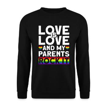 Gay Pride Parents queer Mariage gay - Sweat-shirt Unisexe - noir - Devant - Alina (178cm) & Michal (187cm)
