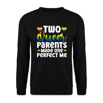 Gay Pride Queer Eltern Homo-Ehe - Unisex Pullover - Schwarz - Vorne - Alina (178cm) & Michal (187cm)