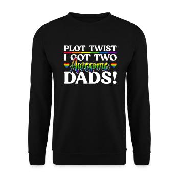 Schwuler Vater Ally Dad Vatertag - Unisex Pullover - Schwarz - Vorne - Alina (178cm) & Michal (187cm)