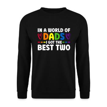 Schwuler Vater Ally Dad Vatertag - Unisex Pullover - Schwarz - Vorne - Alina (178cm) & Michal (187cm)