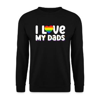 Schwuler Vater Ally Dad Vatertag - Unisex Pullover - Schwarz - Vorne - Alina (178cm) & Michal (187cm)