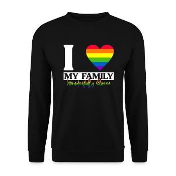 Schwule Eltern Schwulenstolz Familie Queer-Eltern - Unisex Pullover - Schwarz - Vorne - Alina (178cm) & Michal (187cm)
