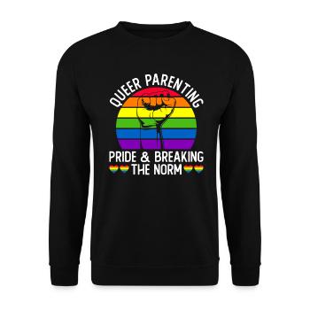 Schwule Eltern Schwulenstolz Familie Queer-Eltern - Unisex Pullover - Schwarz - Vorne - Alina (178cm) & Michal (187cm)