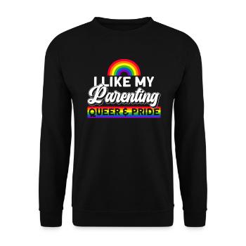 Parents gays Gay Pride Famille Parents queer - Sweat-shirt Unisexe - noir - Devant - Alina (178cm) & Michal (187cm)