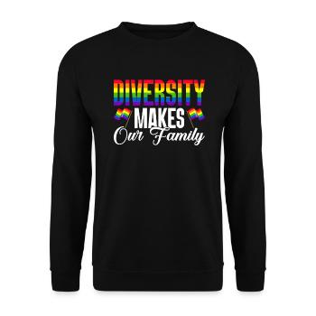 Schwule Eltern Schwulenstolz Familie Queer-Eltern - Unisex Pullover - Schwarz - Vorne - Alina (178cm) & Michal (187cm)