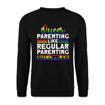 Schwule Eltern Schwulenstolz Familie Queer-Eltern - Unisex Pullover - Schwarz - Vorne - Alina (178cm) & Michal (187cm)