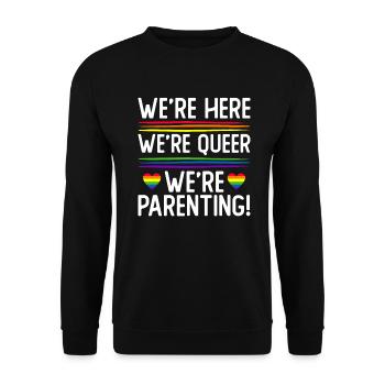Schwule Eltern Schwulenstolz Familie Queer-Eltern - Unisex Pullover - Schwarz - Vorne - Alina (178cm) & Michal (187cm)