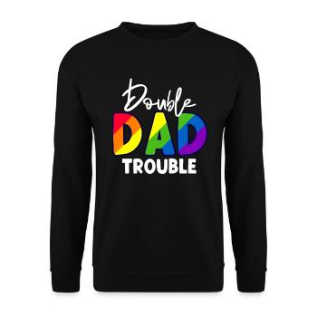 Gay Papa Allié Papa Fête des Pères - Sweat-shirt Unisexe - noir - Devant - Alina (178cm) & Michal (187cm)
