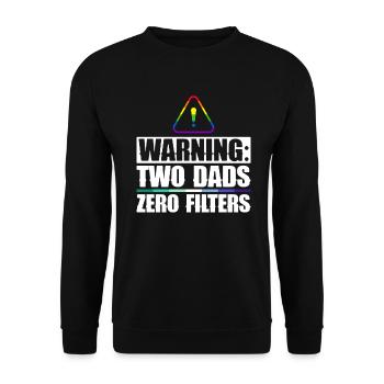 Schwuler Vater Ally Dad Vatertag - Unisex Pullover - Schwarz - Vorne - Alina (178cm) & Michal (187cm)