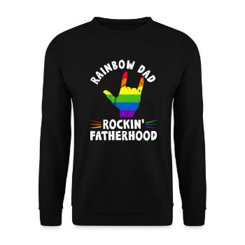 Gay Papa Allié Papa Fête des Pères - Sweat-shirt Unisexe - noir - Devant - Alina (178cm) & Michal (187cm)