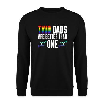 Gay Papa Allié Papa Fête des Pères - Sweat-shirt Unisexe - noir - Devant - Alina (178cm) & Michal (187cm)