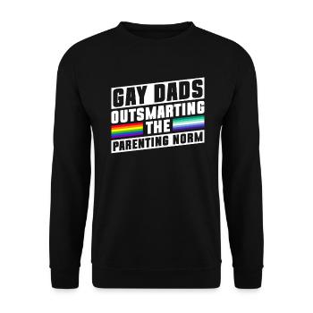 Gay Papa Allié Papa Fête des Pères - Sweat-shirt Unisexe - noir - Devant - Alina (178cm) & Michal (187cm)