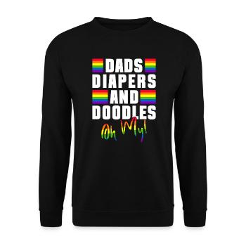 Gay Papa Allié Papa Fête des Pères - Sweat-shirt Unisexe - noir - Devant - Alina (178cm) & Michal (187cm)