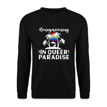 Gay Pride Wedding Gay Marriage - Unisex Sweatshirt - black - Front - Alina (178cm) & Michal (187cm)