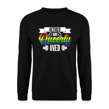 Gay Pride Wedding Gay Marriage - Unisex Sweatshirt - black - Front - Alina (178cm) & Michal (187cm)