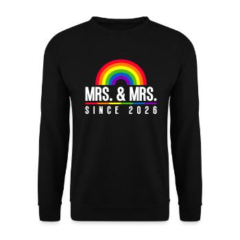 Gay Pride Mariage Lesbienne 2026 Mariage Gay - Sweat-shirt Unisexe - noir - Devant - Alina (178cm) & Michal (187cm)