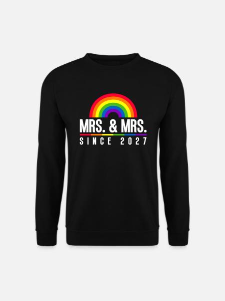 Gay Pride Hochzeit Lesbisch 2027 Homo-Ehe - Unisex Pullover - Schwarz