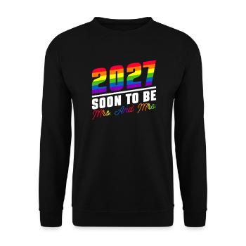 Gay Pride Mariage Lesbienne 2027 Mariage Gay - Sweat-shirt Unisexe - noir - Devant - Alina (178cm) & Michal (187cm)