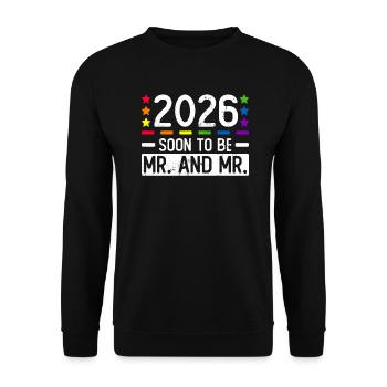 Mariage Gay Pride 2026 Mariage gay - Sweat-shirt Unisexe - noir - Devant - Alina (178cm) & Michal (187cm)