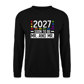 Mariage Gay Pride 2027 Mariage gay - Sweat-shirt Unisexe - noir - Devant - Alina (178cm) & Michal (187cm)