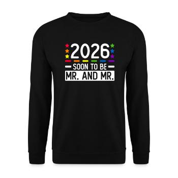 Gay Pride 2026 Mariage Mariage gay - Sweat-shirt Unisexe - noir - Devant - Alina (178cm) & Michal (187cm)