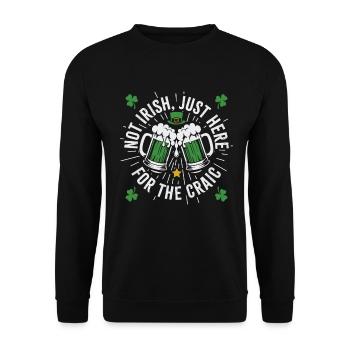 Not Irish, just here for the craic - Unisex Sweatshirt - black - Front - Alina (178cm) & Michal (187cm)