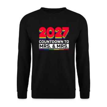 Gay Pride 2027 Hochzeit Homo-Ehe - Unisex Pullover - Schwarz - Vorne - Alina (178cm) & Michal (187cm)