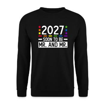 Gay Pride 2027 Mariage Mariage gay - Sweat-shirt Unisexe - noir - Devant - Alina (178cm) & Michal (187cm)