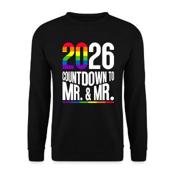 Gay Pride 2026 Mariage Mariage gay - Sweat-shirt Unisexe - noir - Devant - Alina (178cm) & Michal (187cm)