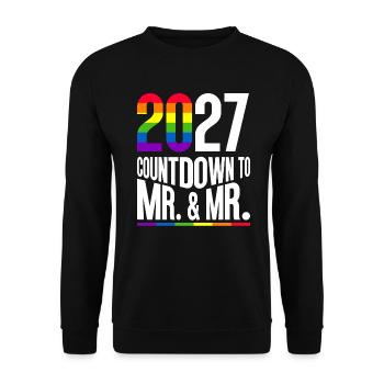 Gay Pride 2027 Wedding Gay Marriage - Unisex Sweatshirt - black - Front - Alina (178cm) & Michal (187cm)