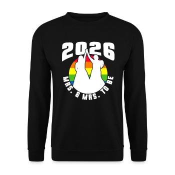 Gay Pride 2026 Mariage Mariage gay - Sweat-shirt Unisexe - noir - Devant - Alina (178cm) & Michal (187cm)