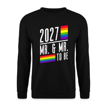 Gay Pride 2027 Wedding Gay Marriage - Unisex Sweatshirt - black - Front - Alina (178cm) & Michal (187cm)