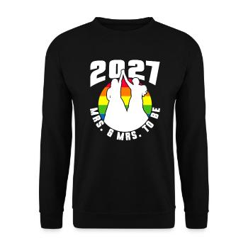 Gay Pride 2027 Wedding Gay Marriage - Unisex Sweatshirt - black - Front - Alina (178cm) & Michal (187cm)