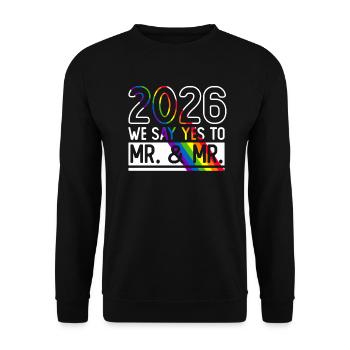 Mariage Gay Pride 2026 Mariage gay - Sweat-shirt Unisexe - noir - Devant - Alina (178cm) & Michal (187cm)