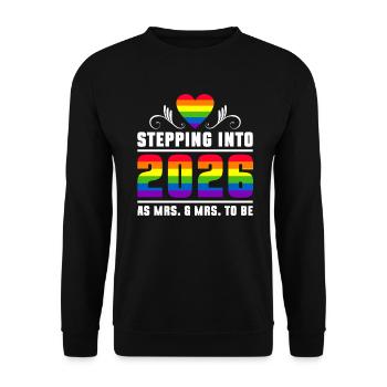 Gay Pride 2026 Mariage Mariage gay - Sweat-shirt Unisexe - noir - Devant - Alina (178cm) & Michal (187cm)