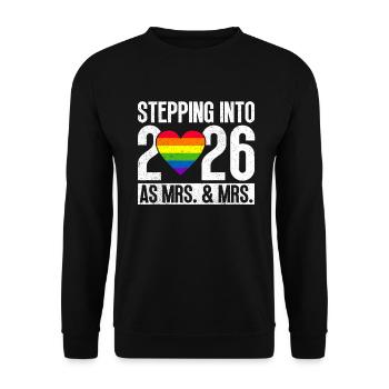 Gay Pride 2026 Mariage Mariage gay - Sweat-shirt Unisexe - noir - Devant - Alina (178cm) & Michal (187cm)
