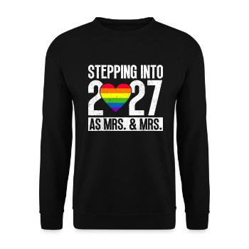 Gay Pride 2027 Wedding Gay Marriage - Unisex Sweatshirt - black - Front - Alina (178cm) & Michal (187cm)